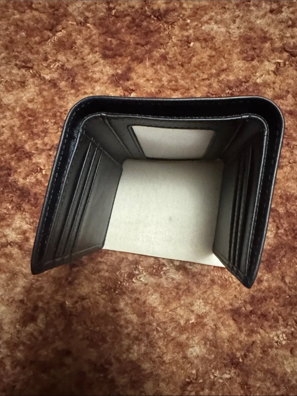 Stay Fine Men's Black Top Grain Leather Trifold Wallet